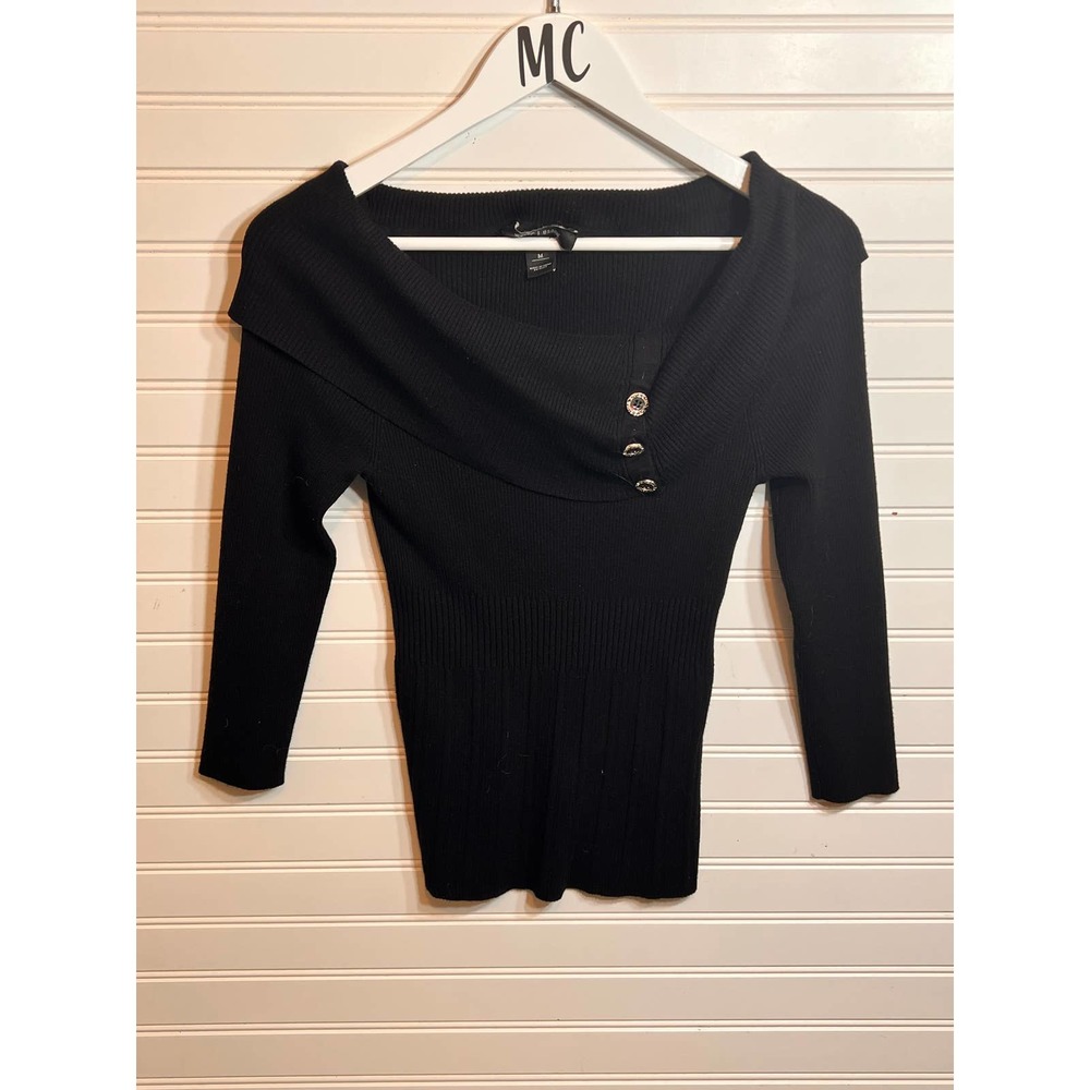 Black Off the Shoulder Sweater WHBM Size Medium